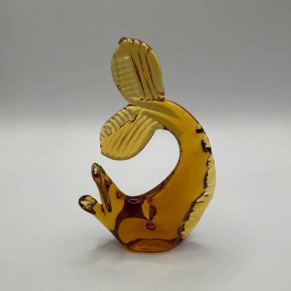 Vintage Pilgrim Hand Blown Amber Glass Fish Figurine